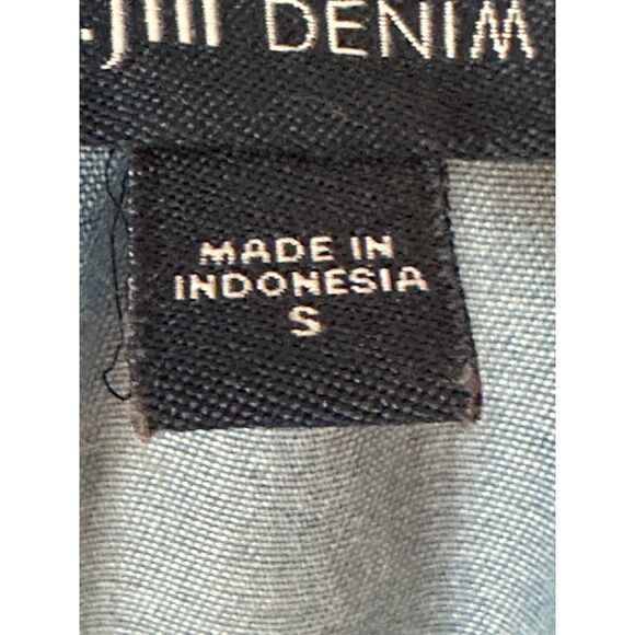 J. Jill Denim V-Neck 3/4 Sleeve Pullover Blouse - Picture 3 of 8